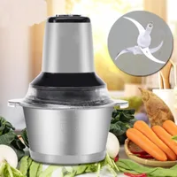Stainless Steel Electric Meat Chopper Meat Grinder Mincer 2 Speeds 4 Blade 3L/2L Capacity Food Processor Cutter Meat Slicer 1