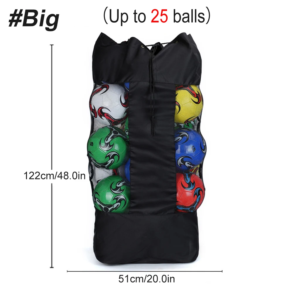 1PCS Extra Large Mesh Ball Bag,Basketball Soccer Ball Bag with Drawstring System-Adjustable Shoulder Strap for Soccer,All Sports