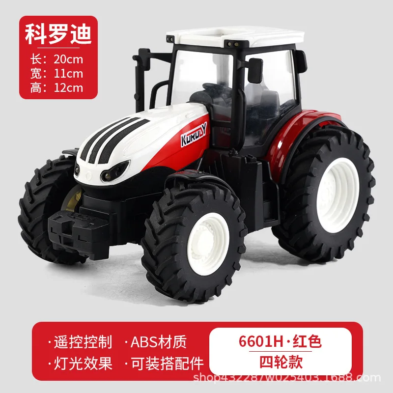 Rc טרקטור קרוואן סגסוגת רכב הובלת הנדסת רכב חקלאי משק הסימולציה צעצועי עם Led פנס חקלאות סימולטור