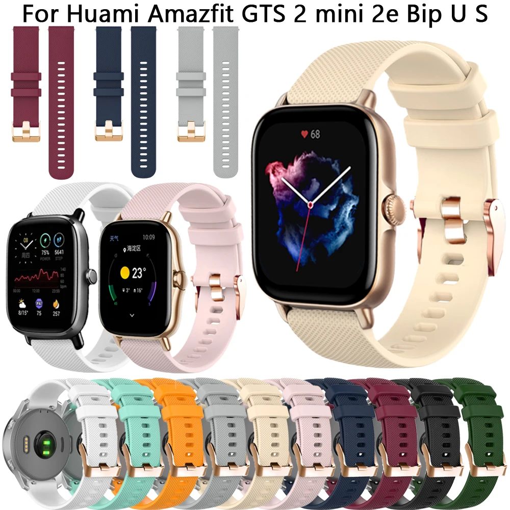 

20mm Silicone Band For Xiaomi Huami Amazfit GTS 2 2e 3 GTS2 mini Soft Strap Amazfit Bip S U GTR 42mm Smartwatch Bracelet Correa