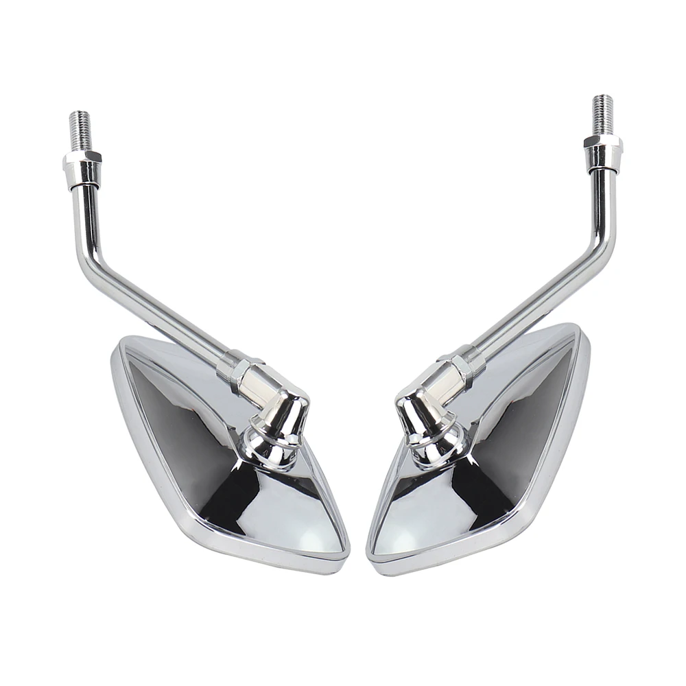 Chrome universal rectangle motorcycle rearview mirrors 10mm bolt thread for Honda motorbike scooter E-bike motorcycle mirror motorcycle mirrors