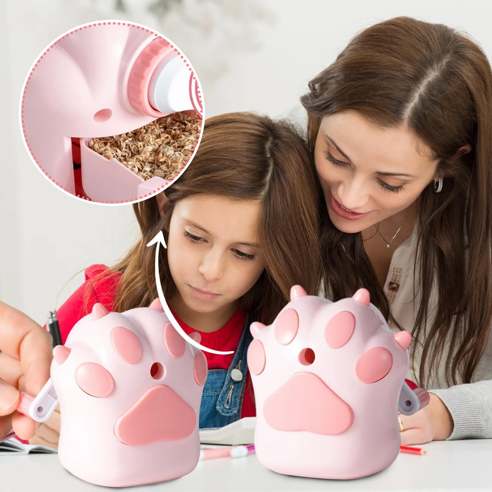 مبراة أقلام رصاص إبداعية على شكل مخلب قطط كاواي أدوات مكتبية مستلزمات مدرسية كرنك يدوي أدوات شحذ قاطعة أقلام رصاص ميكانيكية