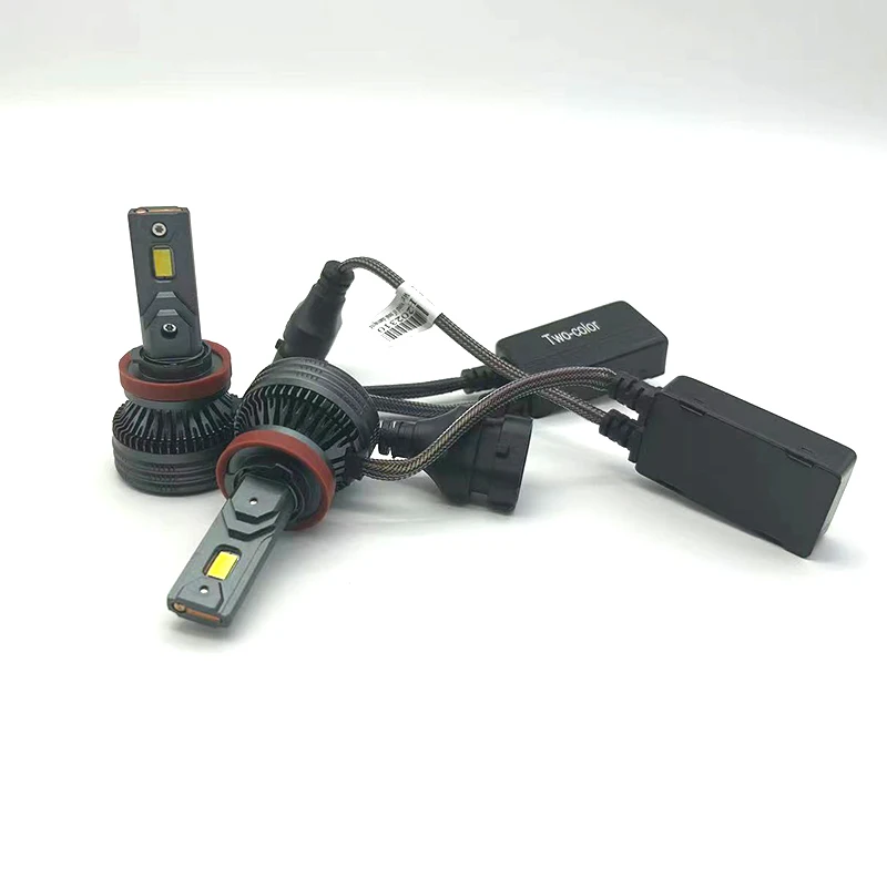 자동차 안개등 LED 헤드라이트 전구, 2 색 자동 램프, H11, H1, H7, HB2, H3, H8, H9, 9006, HB4, 9005, HB3, 3000K, 6000K, 노란색, 흰색, 90W, 2 개