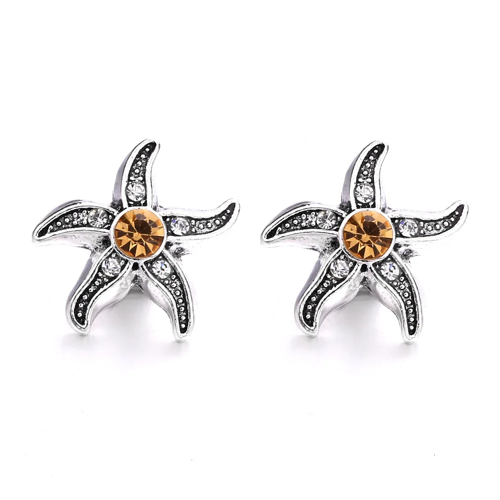 20pcs 12mm Snap Jewelry Crystal Star Mini 12mm Metal Snap Buttons for DIY Interchangeable Snap Button Bracelet