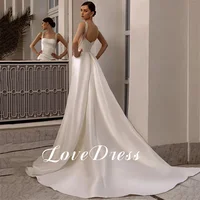 Customized Love Elegant Spaghetti Straps Sequin Bead Mermaid Stain Wedding Dress Gorgeous Backless Floor Length Bride GownS Robe 2