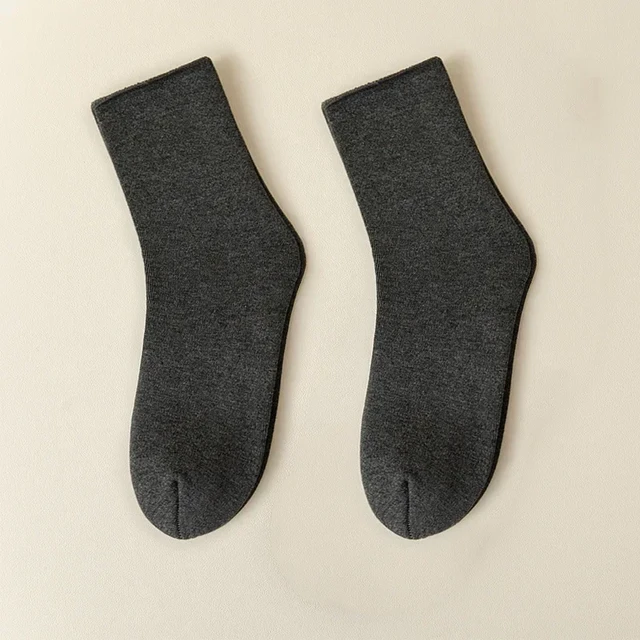 Women/Men Winter Warm Thicken Thermal Wool Cashmere Snow Black Skin  Seamless Sock Velvet Soft Boots Floor Sleeping Socks - AliExpress