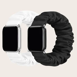 Chic Scrunchie Bands Set - 38 40 41mm (White Black)