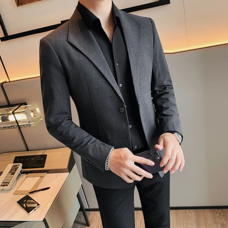 High Quality Autumn Men's Suit Jacket Casual Business Blazer