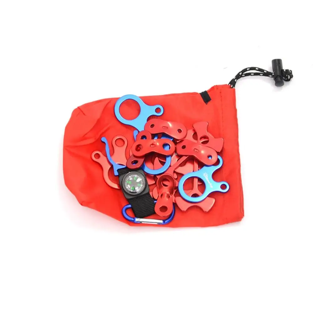 10 Stück Zelts eil spanner aus Aluminium legierung Camping rutsch feste Kabel verschluss schnallen Doppel löcher Winds eil Erdnuss stopper – Detail 30