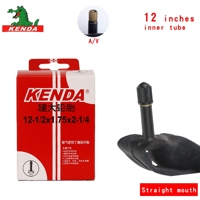 Kenda-Bicycle Inner Tube, Foldable Bike Tire, Cycling Accessories, Rubber Tube, AV for BMX, 12 in, 1/2*1.75*2-1/4