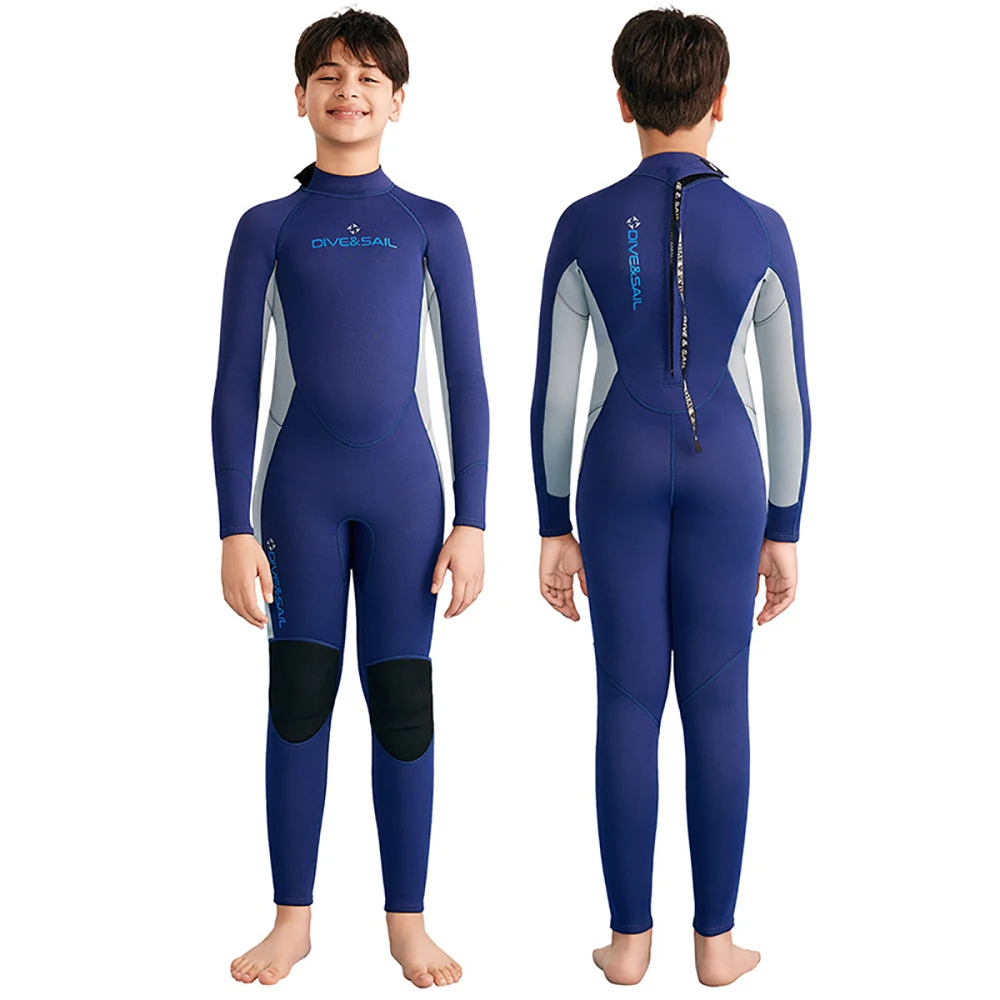 Teenagers Boys Girls Wetsuits 2.5mm Neoprene Diving Suits Keeps Warm One-Piece Swimsuits Beachwears for Swimming Surfing Diving 3