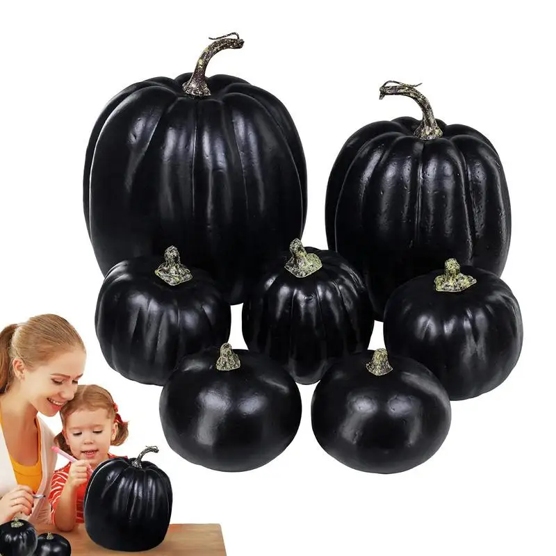 

Artificial Pumpkins Decor Harvest Decorative Realistic Pumpkins 7pcs Fake Pumpkins Farmhouse Pumpkins DIY Fall Harvest Table