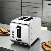Small Home 2-Slice Smart Oven Toaster with Stainless Steel Breakfast Spit Removable Crumb Tray for Hotel Use for Bread Toasting 1
