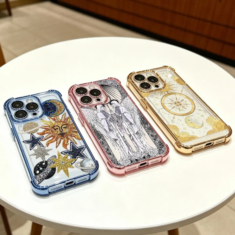 Plating Punk Cool Angel Sun Phone Case