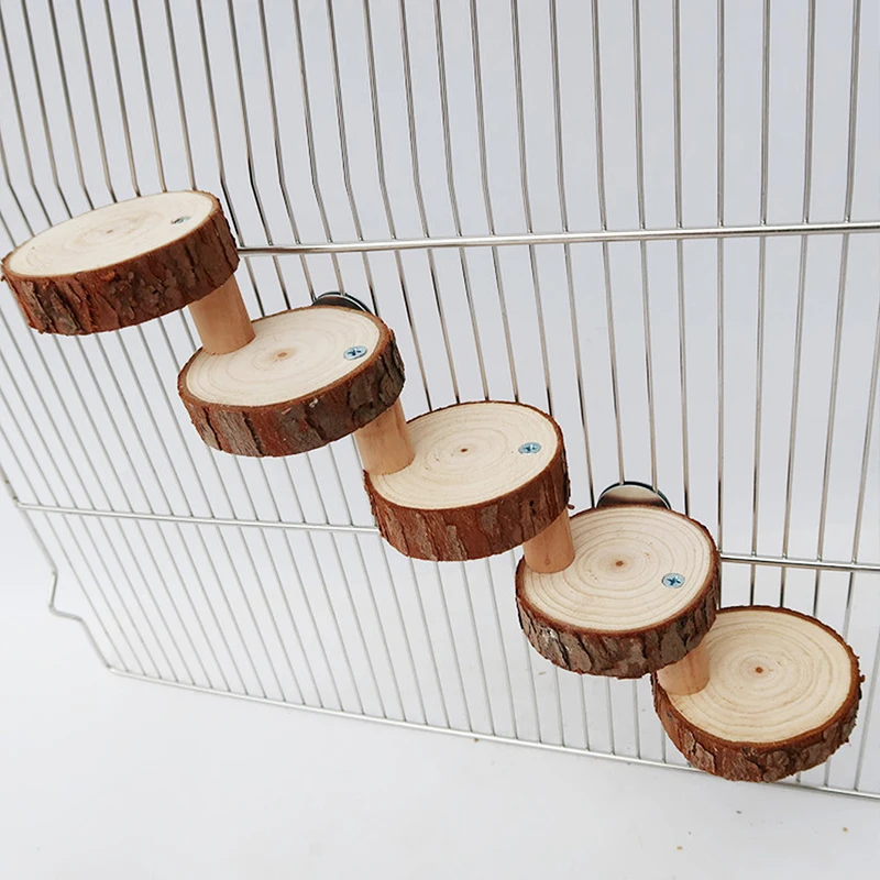 Pet Toys Hamster Climbing Toy Hamster Toy Pet Bird Toy 3/5 Steps Hamster Wooden Ladder for Small Animals