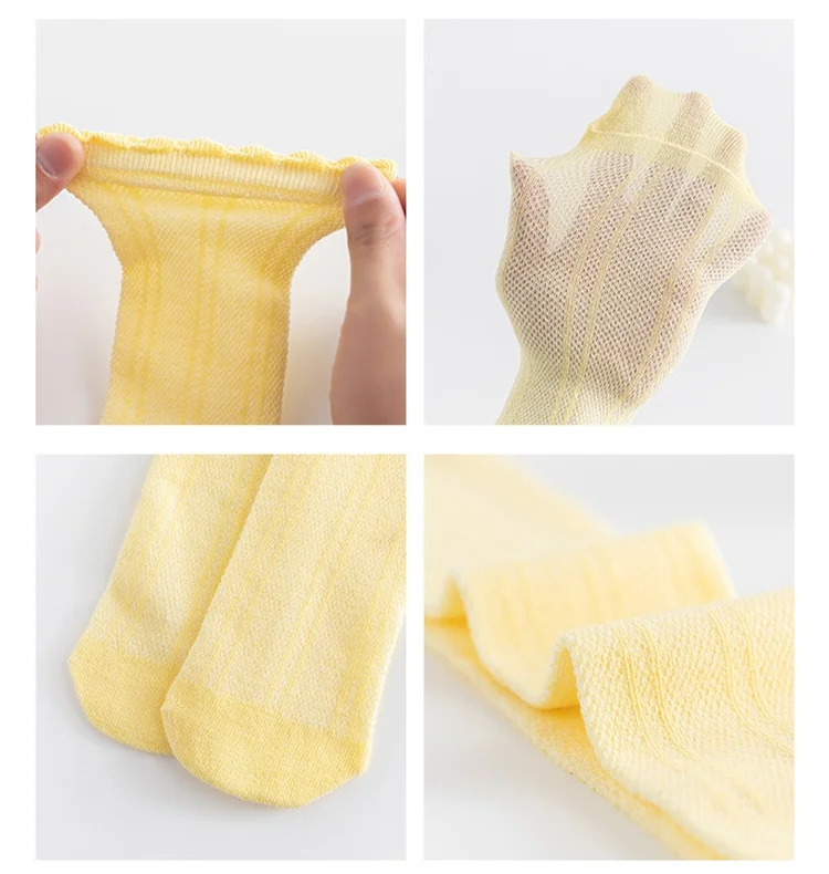 Kinder Mädchen Kniehohe Lange Socken 3-12 Jahre Weiße Farbe Prinzessin Mesh Atmungsaktive Schule Frühling Sommer Mode Kinder Strümpfe – Detail 9