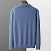100% Pure Wool Jacket Men's POLO Collar Pullover 2022 Spring and Autumn New Knitted Top Casual Loose Large Size Men's Shirts 2