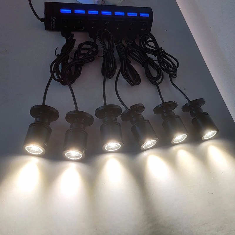MINI Led Usb 5V Spot Light Draagbare Mini Spots Wijn Kast Keuken Sieraden Showcase Lamp Verlichting Kit Met Schakelaar 1W 3W 4
