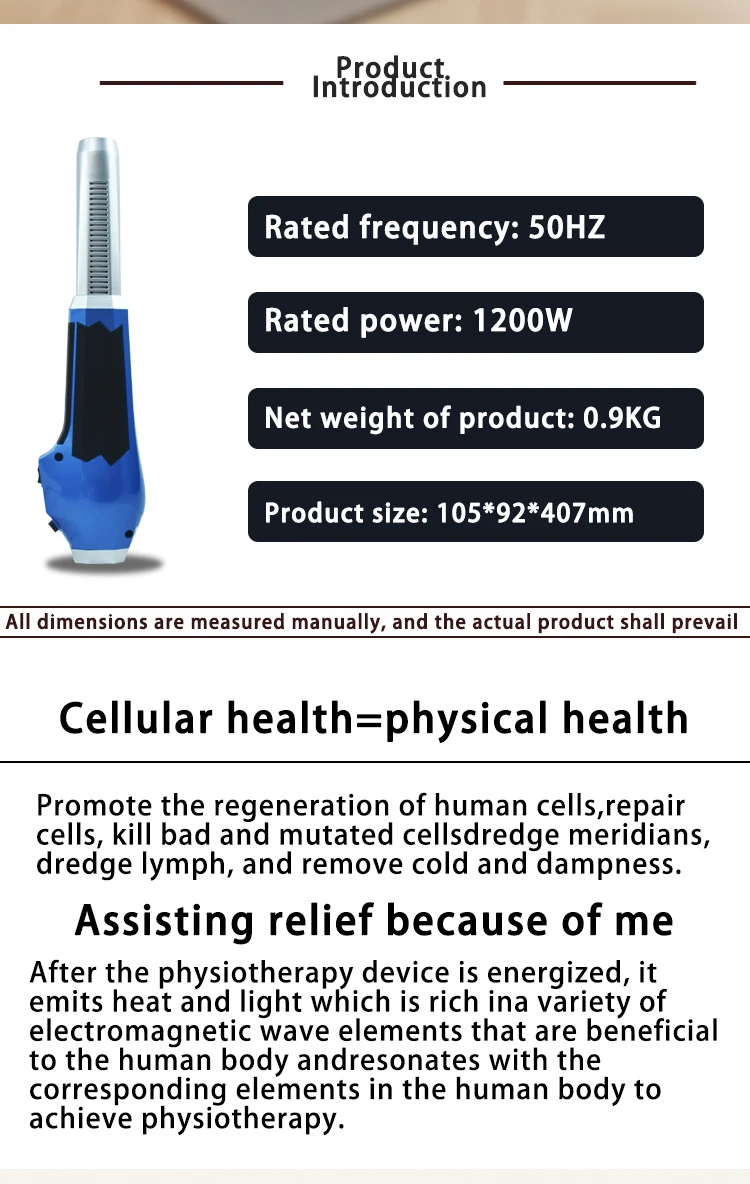 IteraCare 1200 W Terahertz-Therapie-Wellengerät, leichtes magnetisches elektrisches THZ-Körpermassagegerät, Gebläse für Zellgesundheit und Gewichtsverlust – Detail 4