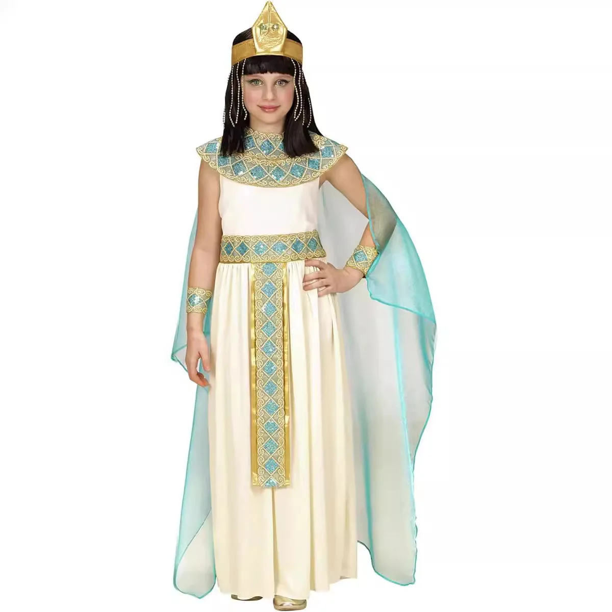 

Ancient Egypt Egyptian Pharaoh Cleopatra Princess Costume for Children Halloween Cosplay Masquerade Party Costumes for Girls NEW