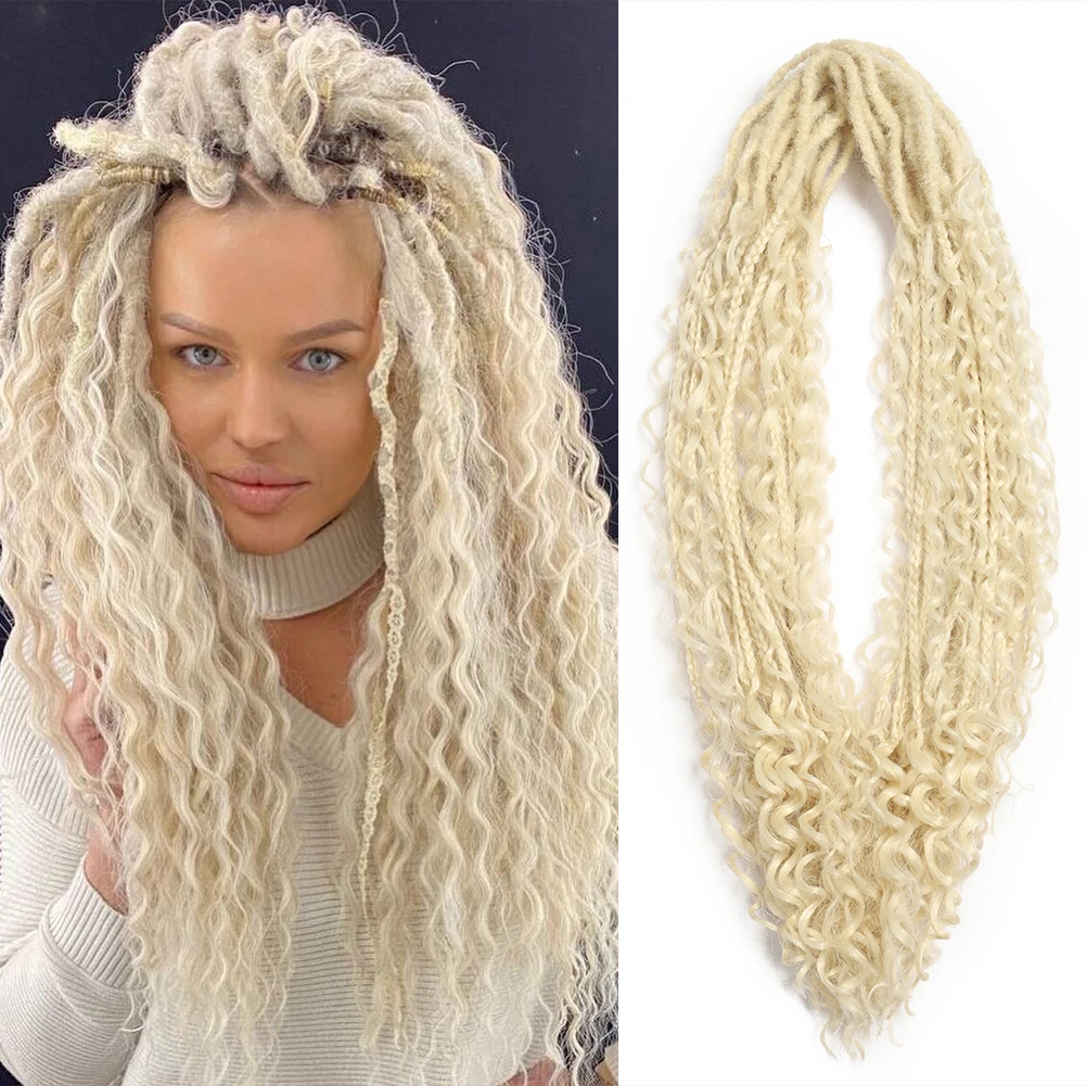 Double Ended Synthetic Dreadlock Extensions  Ombre Blonde Boho Crochet Hippie Dreads 10 Strands Handmade Bohemian Box Braids