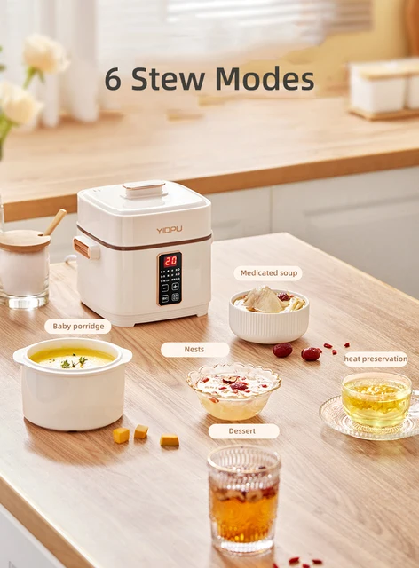 200W Electric Slow Cooker Food Steamer Stew Cup Multicooker Ceramic Pot  Cubilose Stew Pregnant Tonic Baby Supplement Food Warmer