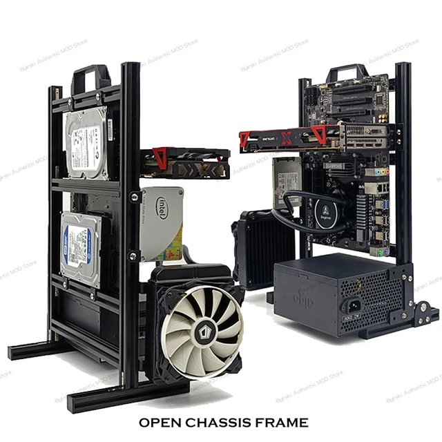 MOD Open Style Computer Case Frame,Vertical Chassis Shelf,DIY Desktop Gaming Gamer Cabinet PC Cabinet,Support  ATX/ ITX / MATX 1