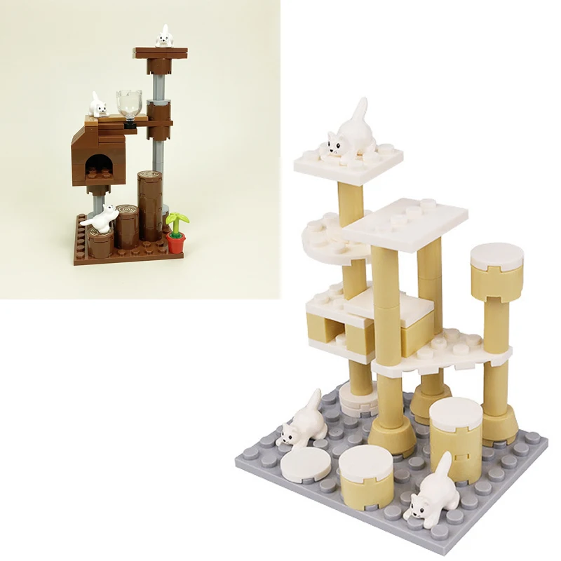 City Pet Shop Cat Climbing Frame Moc Building Blocks Famiglia Animali Parti Mattoni Giocattoli Compatibili Con Lego