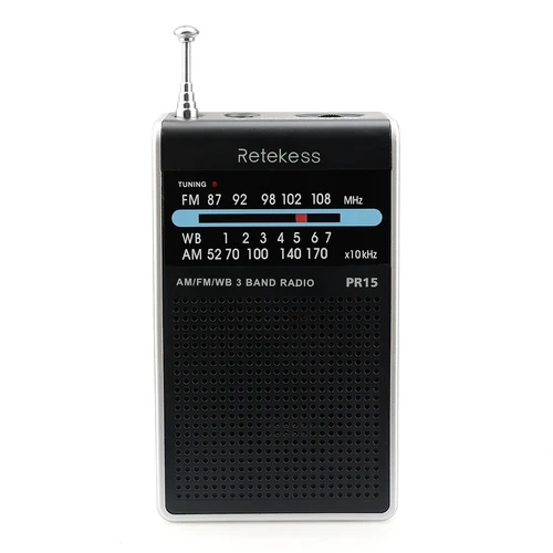 RETEKESS 비상 포인터 튜닝 라디오, 휴대용 미니 포켓 라디오 수신기, 날씨 경고, PR15 FM AM NOAA 7