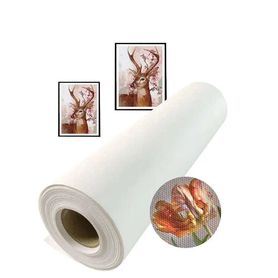 Custom Painting Canvas Painting Canvas 24in Bright White Matte Waterproof Inkjet Printing Blank Polyester Digital Art Canvas 260gsm