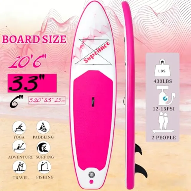 Inflatable Stand Up Paddle Board for adults and youth of all skill levels, made with upgraded glue-free hot melt technology, 10