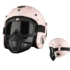 Casque moto Femme Vintage avec Miroir Ouvert pour Homme et Femme