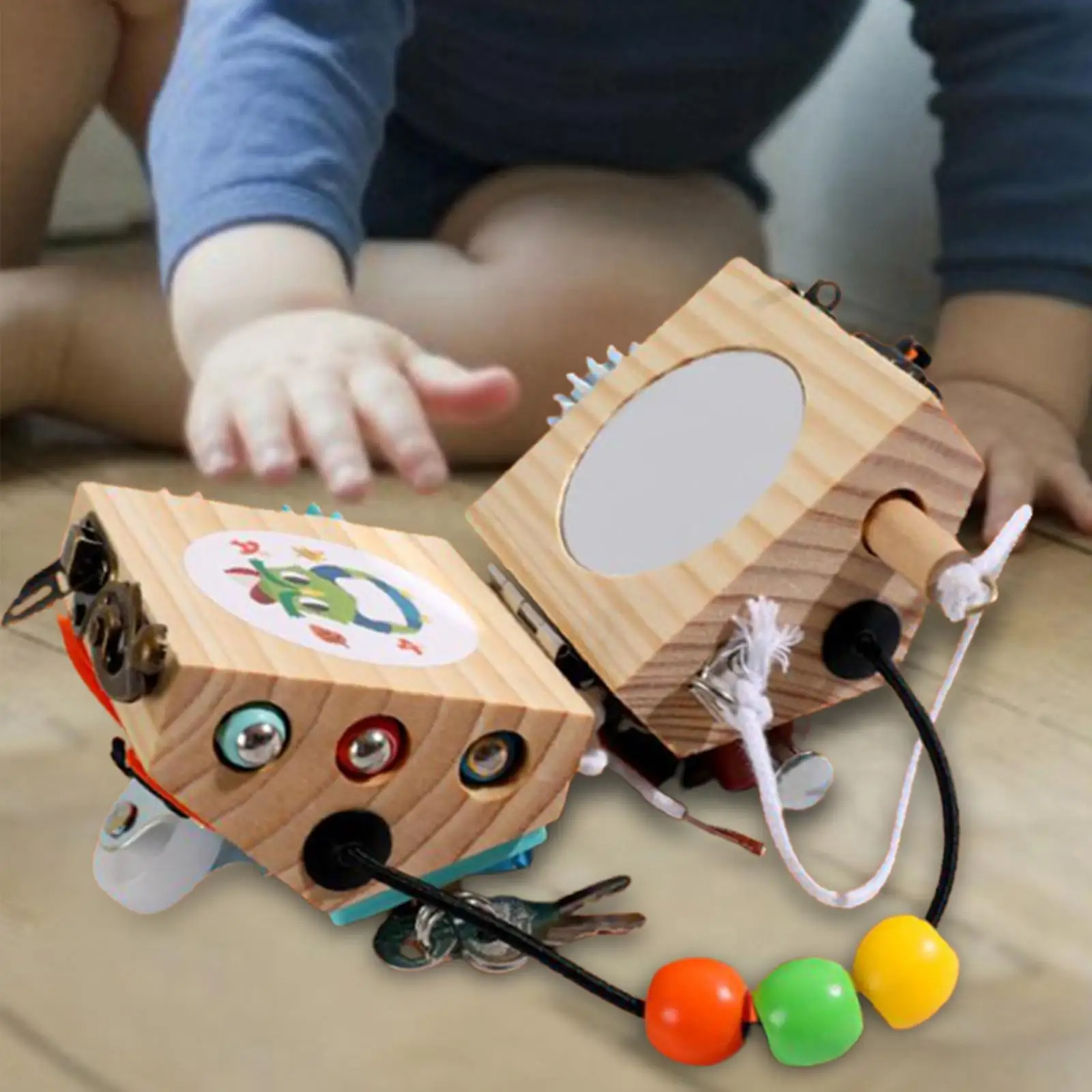 

Busy Block Toy Develop Basic Skills 14 in 1 Montessori Toys for Children