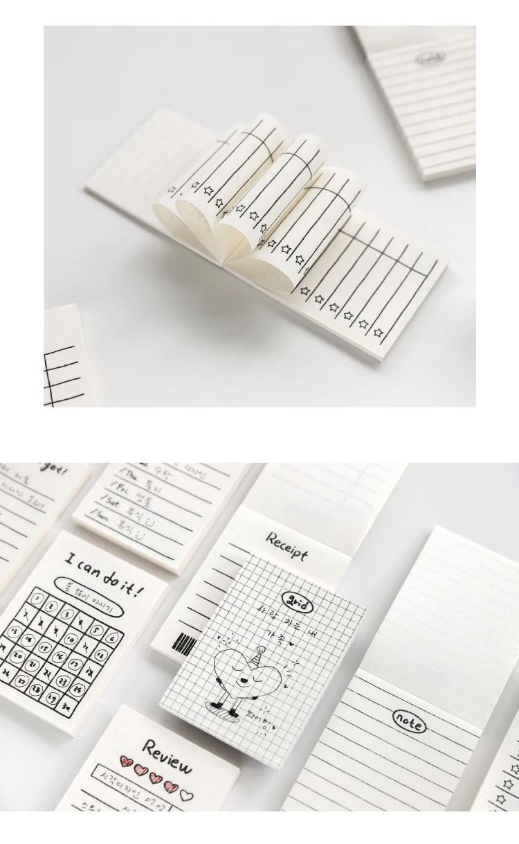 50 stücke Einfachheit niedlichen Stile Memo Pad Scrap booking Dekoration Büro liefert kreative Schreibwaren Planer Haft notizen – Detail 7