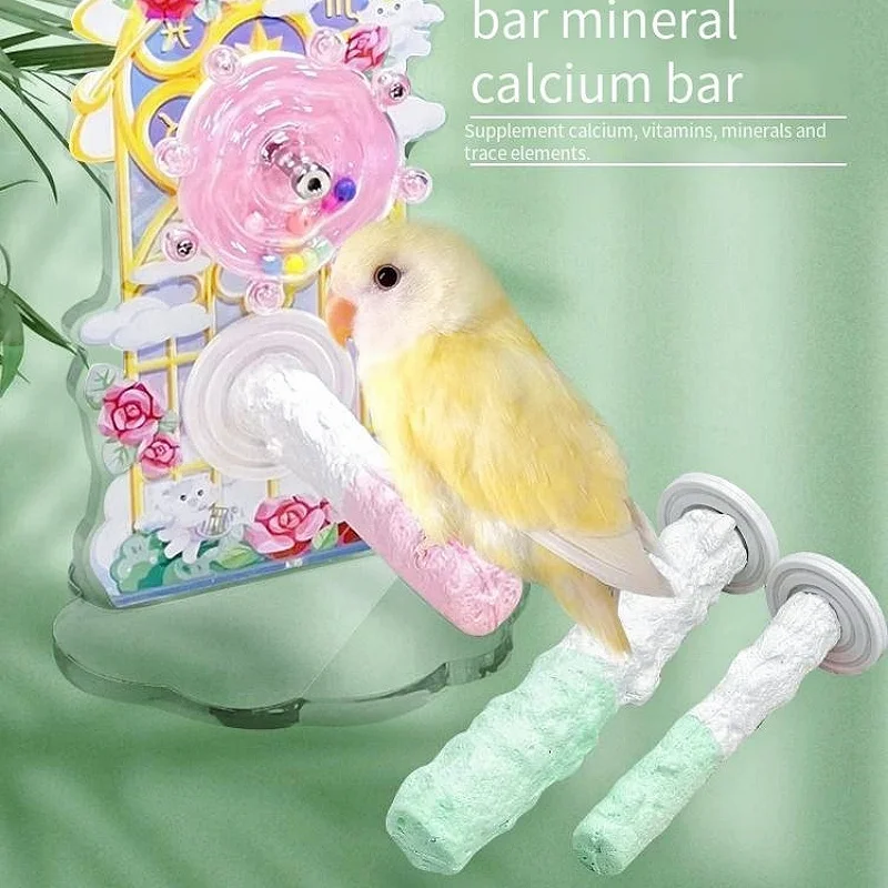 

Bird Cream Stick Perch Stand Colorful Parrot Mineral Calcium Rod Perches Accessories for Cage Supplies Macaron Parakeet Budgies