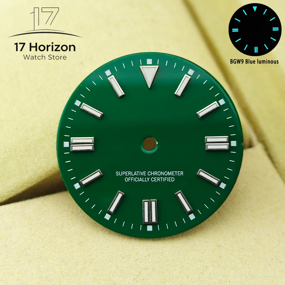 Luminous Multicolor Blue-Green Watch Dial - Men's Accessory