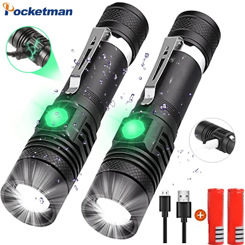 

Most Powerful LED Flashlight Aluminium Alloy Zoomable Flashlights Waterproof Torch 18650 Rechargeable Flashlight Super Bright