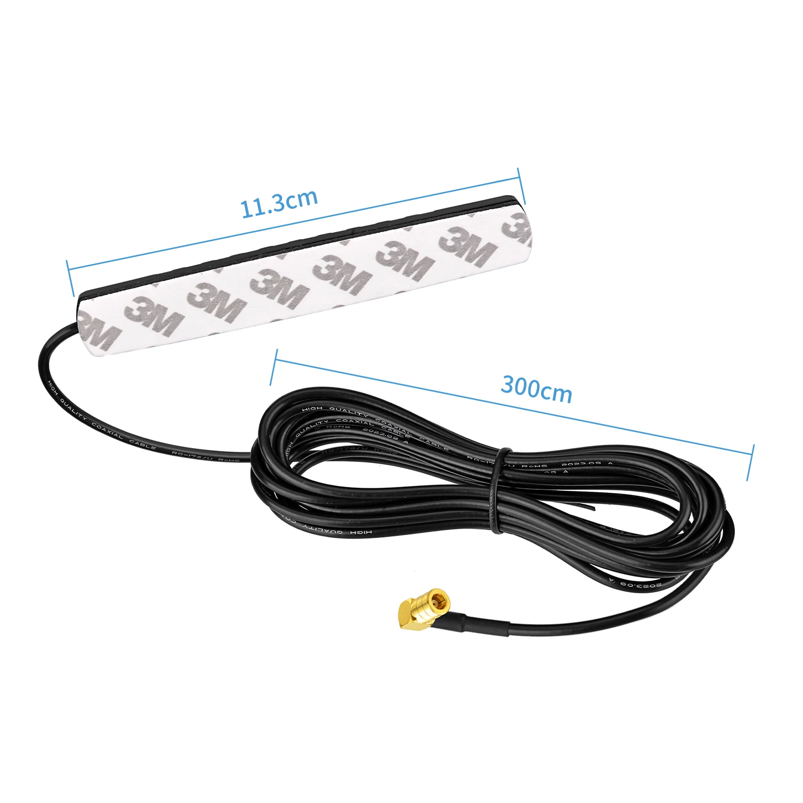 Superbat Universal DAB+/FM/AM Car Windshield Patch Antenna with 3M SMB Cable for Pioneer/Alpine/Clarion Digital Radios