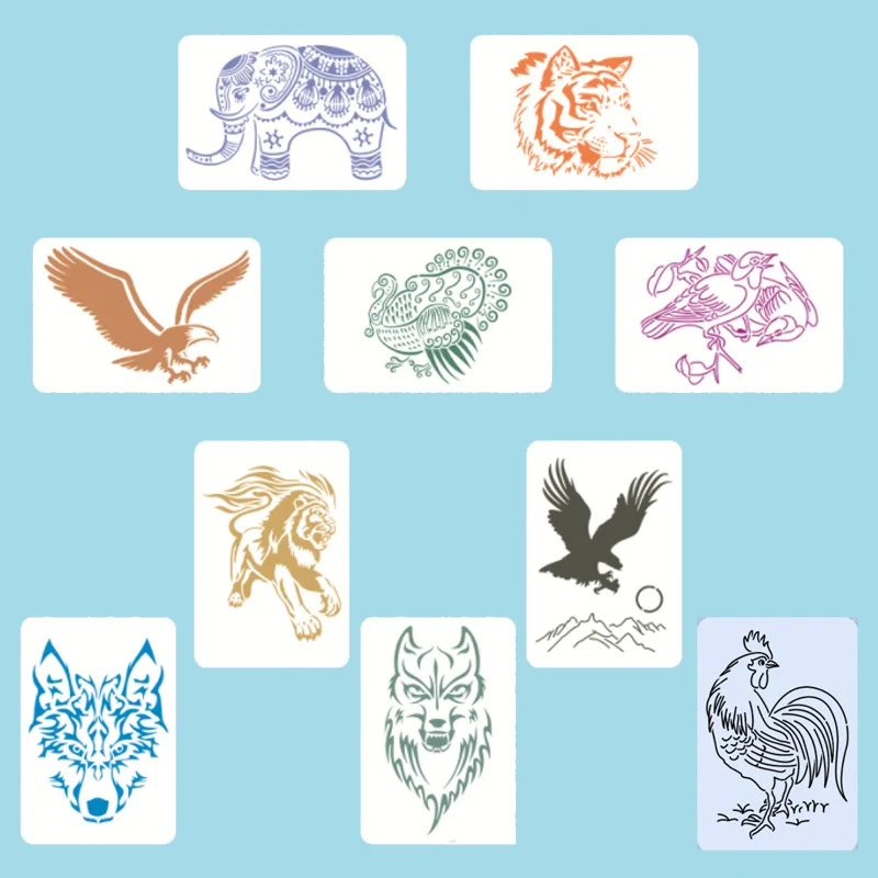 

Elephant Tiger Animal Stencils DIY Layering Wall Scrapbook Children Auxiliary Hand-painted Template Furniture Floor Decoration