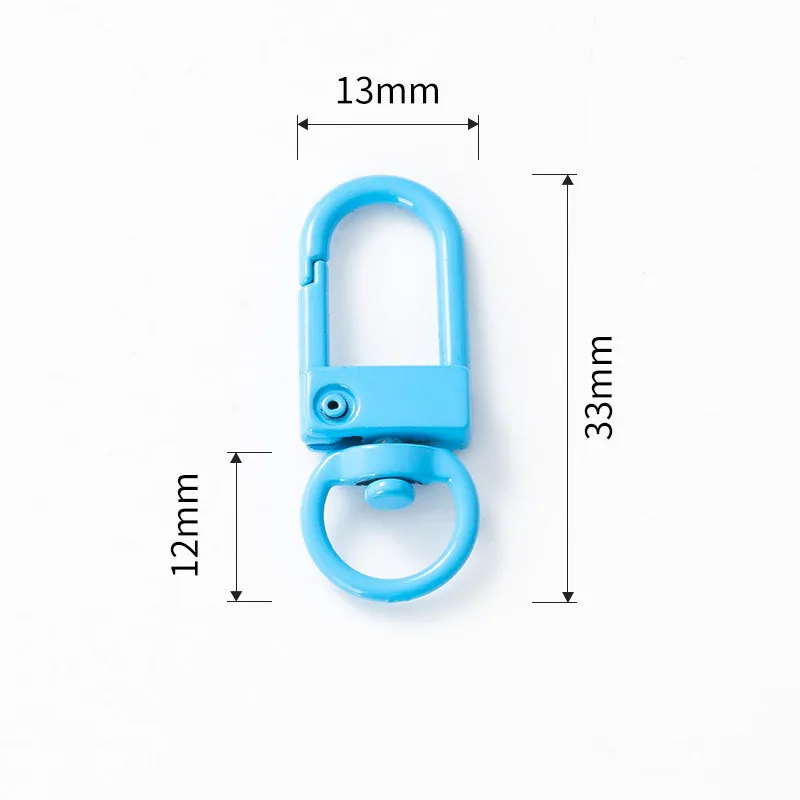10/20pcs Metal Lobster Clasps Hooks Keyring Colored Rotating Keychain Buckle For DIY Jewelry Making Key Ring Chain Accessories