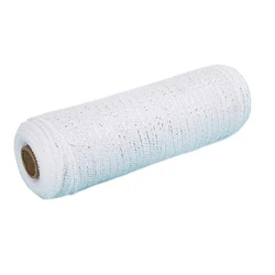Customizable Christmas Deco Mesh Roll - Durable, No Loose Threads, Perfect for Crafts and Decorations (White silver)