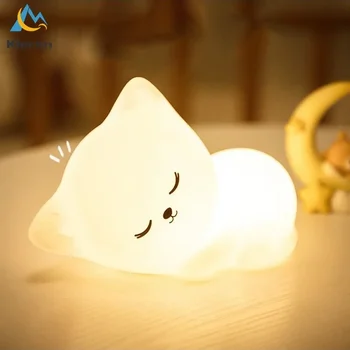 Soft Silicone Cat LED Night Light 1