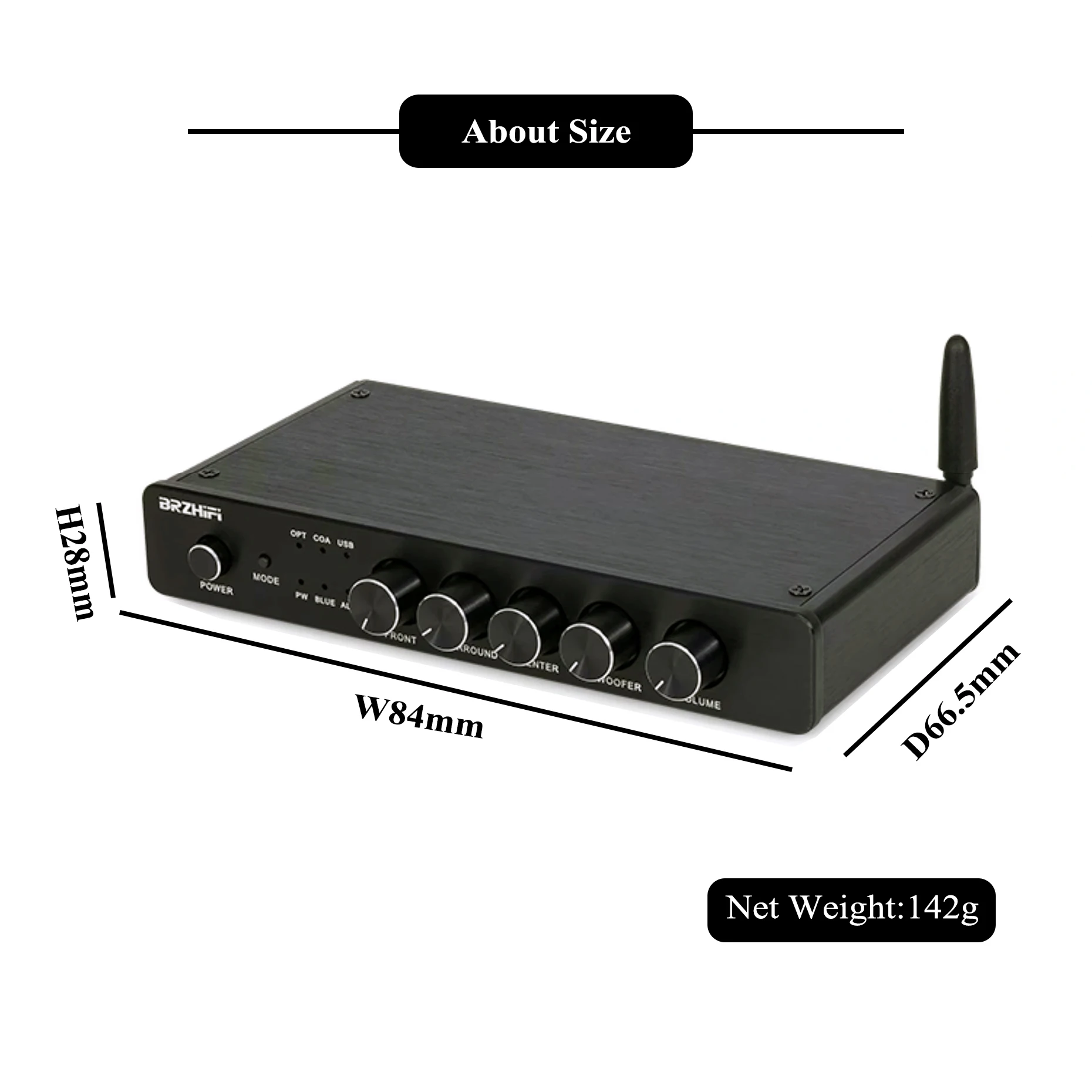 Hifi 5.1ch Audio Decoding Bluetooth Music Player AC3 OPT AUX COAX USB Home Decoder QS7785PF Preamplifier Effector