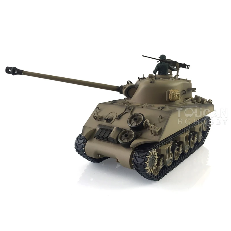HENG LONG 1/16 Scale 2.4G 7.0 Upgraded M4A3 Sherman RTR RC Tank 3898 Metal Tracks RC Panzer Car Toys Gifts for Boys TH19780 6