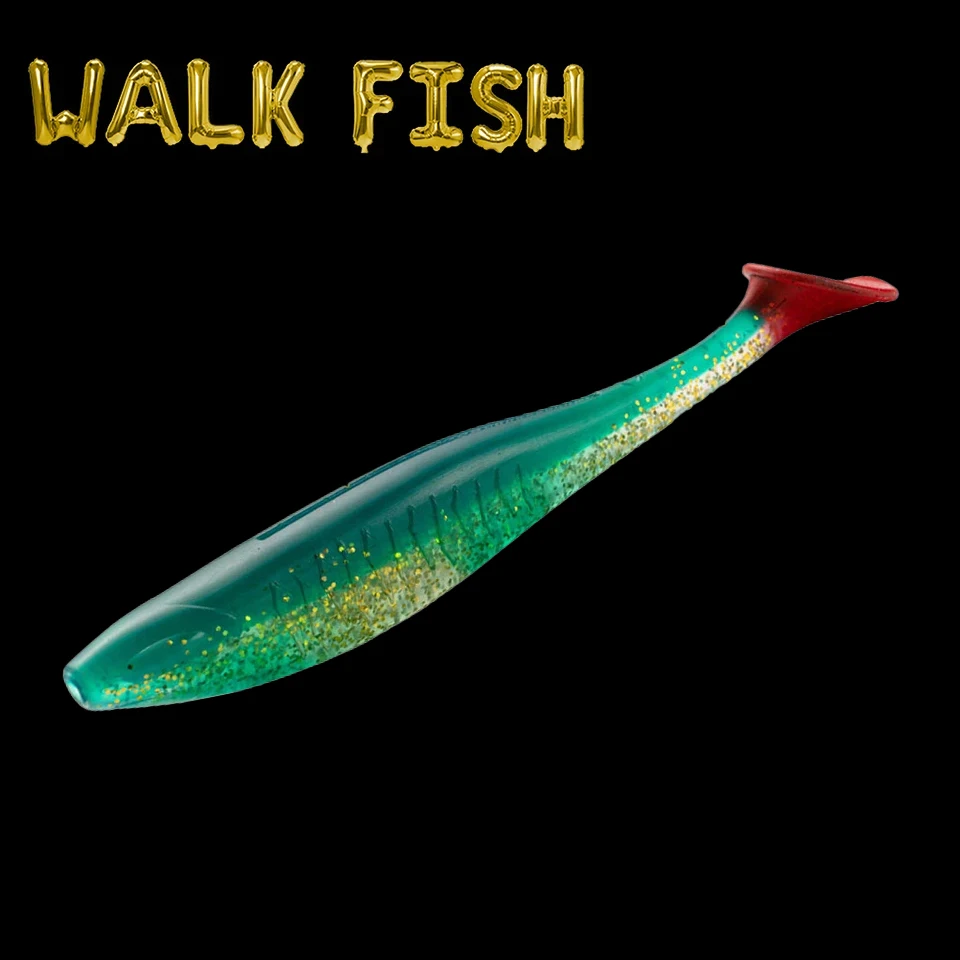 

WALK FISH 1 шт. 100 мм/9,5 г 140 мм/19 г, Новое поступление, мягкие приманки с Т-образным хвостом, плавающая приманка, воблеры, рыболовная приманка, искусственная приманка для рыбалки