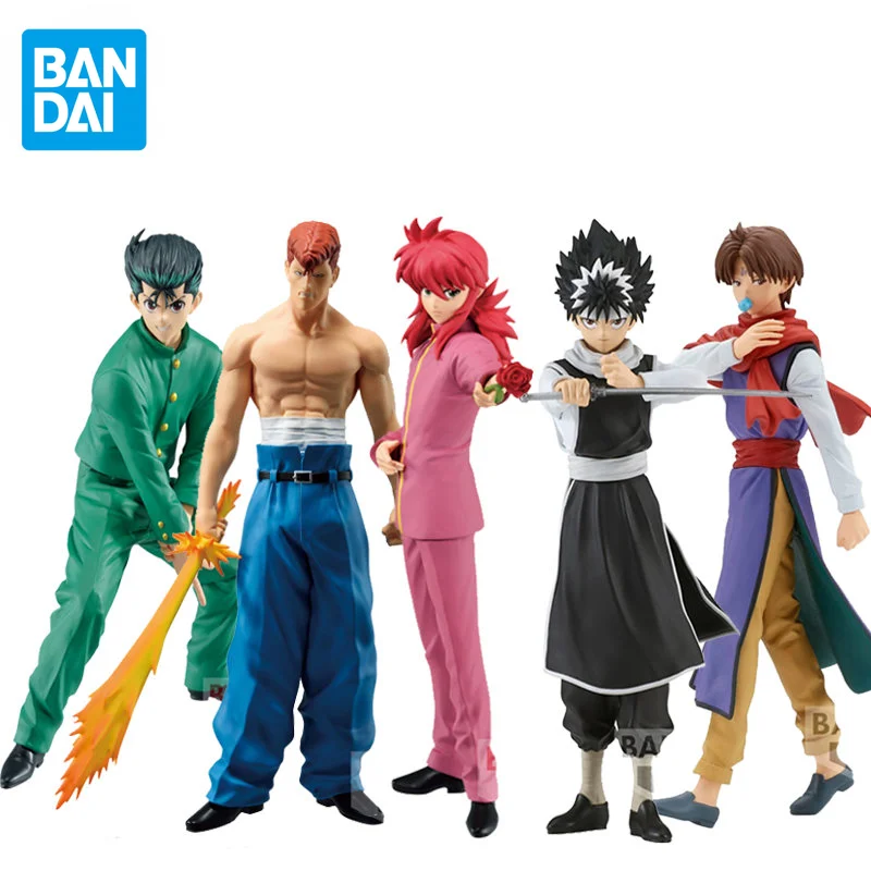 

Оригинальные фигурки Bandai YuYu Hakusho DXF Urameshi Yusuke Uwabara Kazuma Kurama Hiei 30-я годовщина аниме, игрушки, подарки