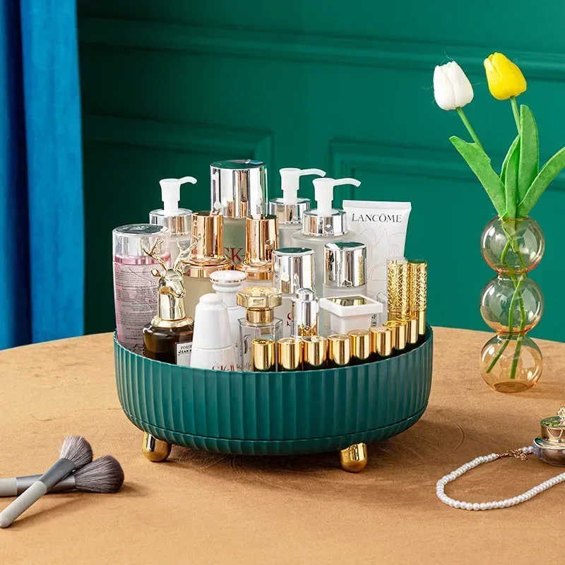 

Органайзер для хранения теней и бровей на 360 °, портативный Настольный косметический карандаш, вращающийся держатель для кистей, помады, органайзер для глаз