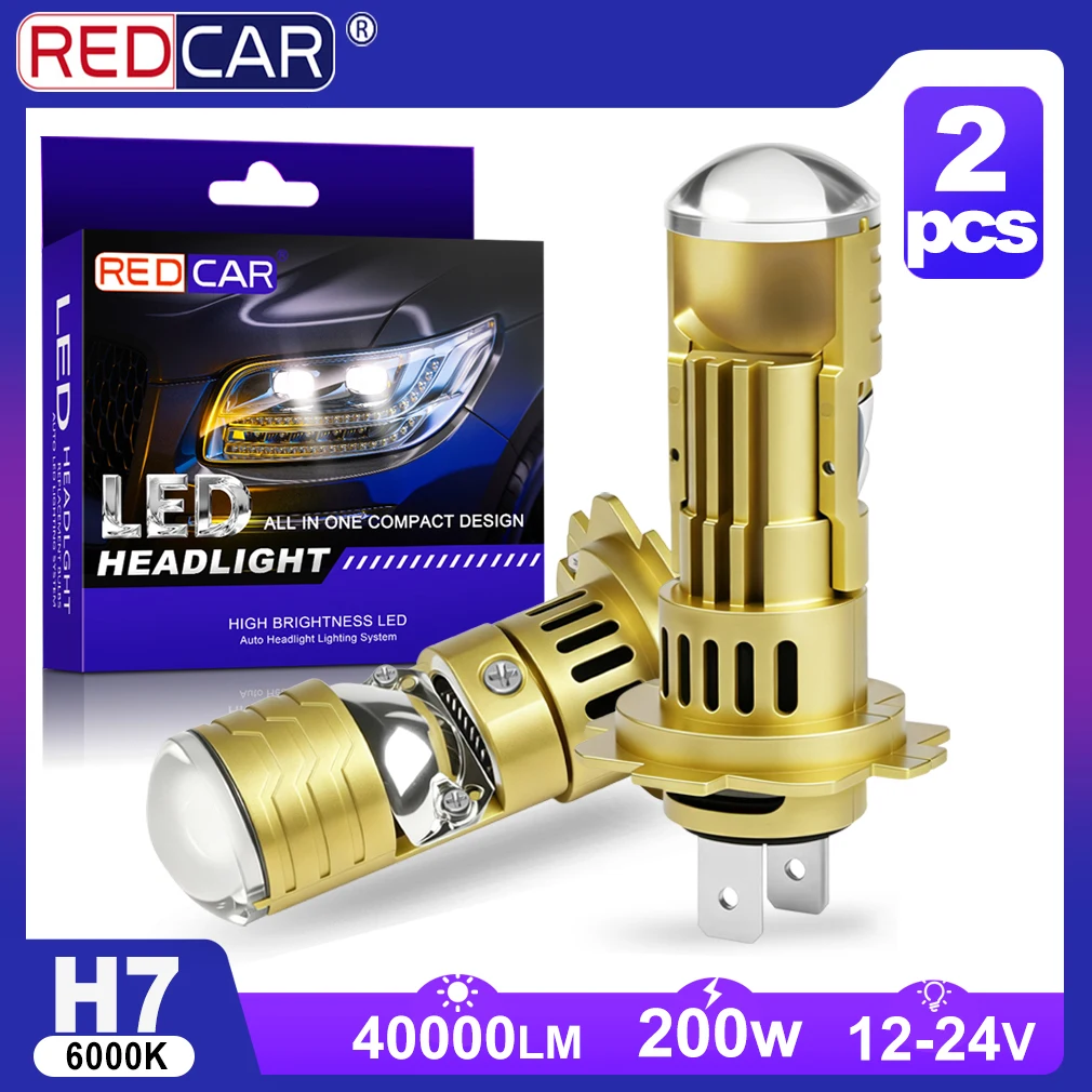 40000LM H7 LED 프로젝터 렌즈 헤드라이트 H7 캔버스 자동차 헤드라이트..