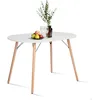 47.2" Modern White Kitchen Dinner Table White Simple Table for Home Office Kitchen Living Room Bistro Cafe, Coffee Table 1
