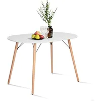 47.2" Modern White Kitchen Dinner Table White Simple Table for Home Office Kitchen Living Room Bistro Cafe, Coffee Table 1